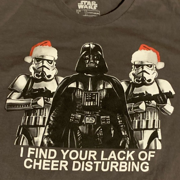 Sz S Star Wars Christmas Darth Vader Santa Storm Trooper tee shirt - Picture 2 of 8
